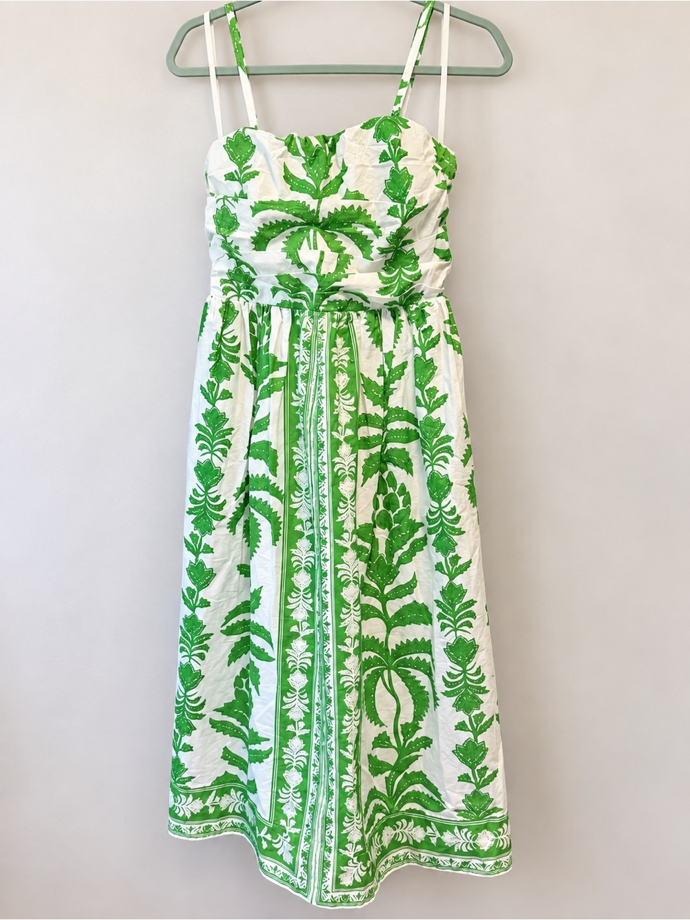 Vineyard Vines Katama Midi Dress Green White Size S NWT $228